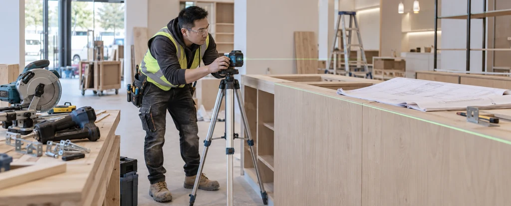 Illustration of a person working as a shopfitter