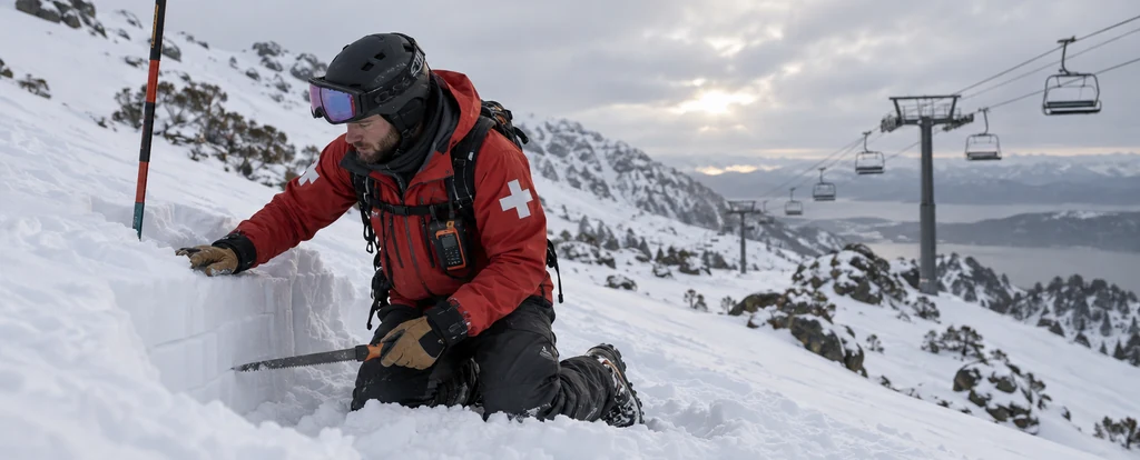 Illustration of a person working as a ski patroller