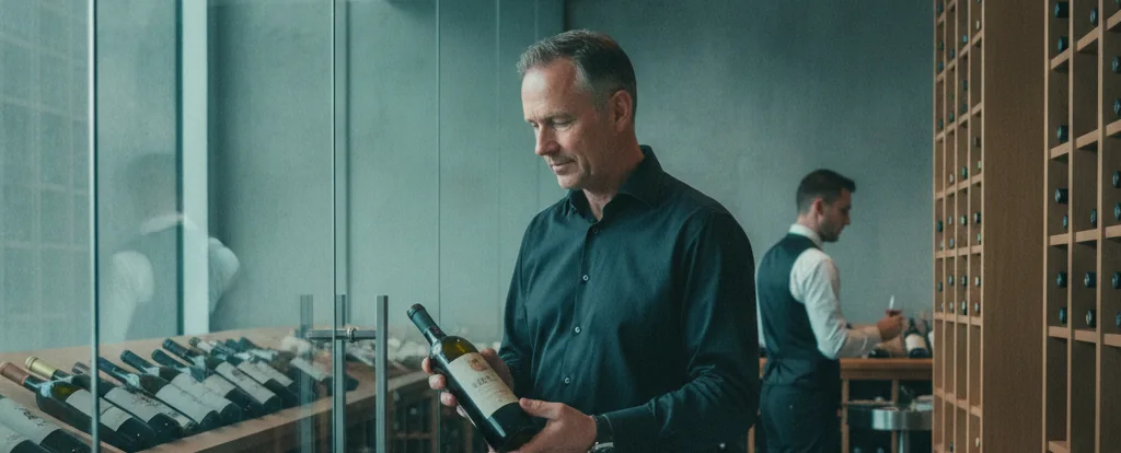 Illustration of a person working as a sommelier