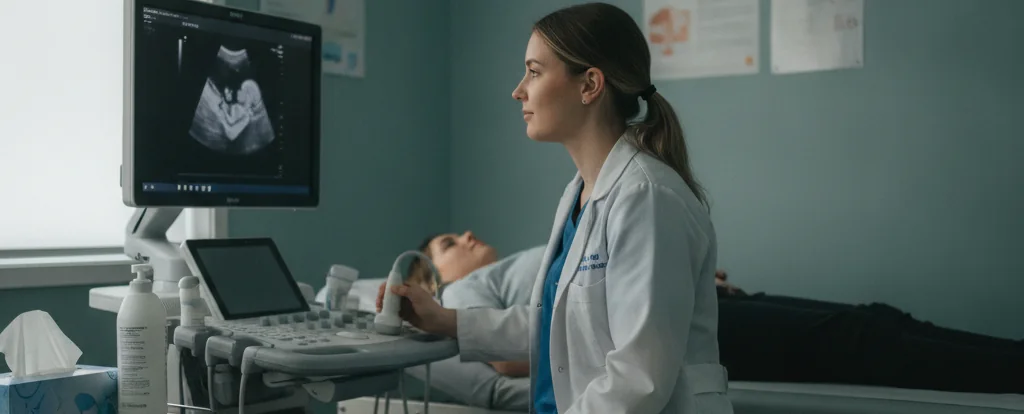 Illustration of a person working as a sonographer
