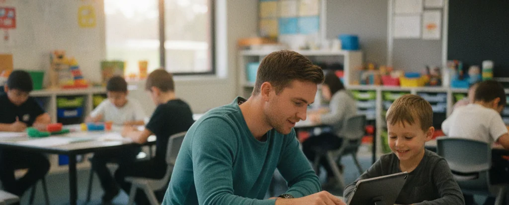 Illustration of a person working as a special education teacher