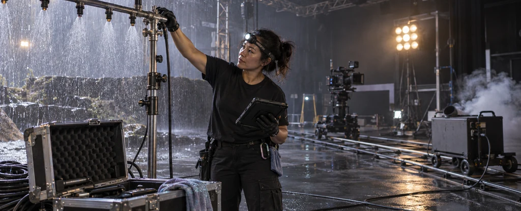 Illustration of a person working as a special effects technician