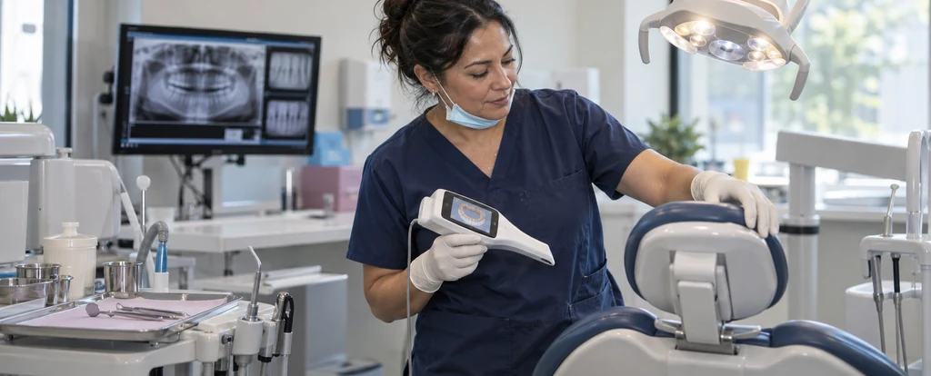 Illustration of a person working as a special needs dentist