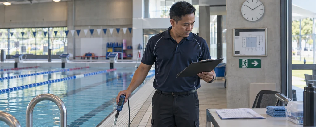 Illustration of a person working as a sports centre manager