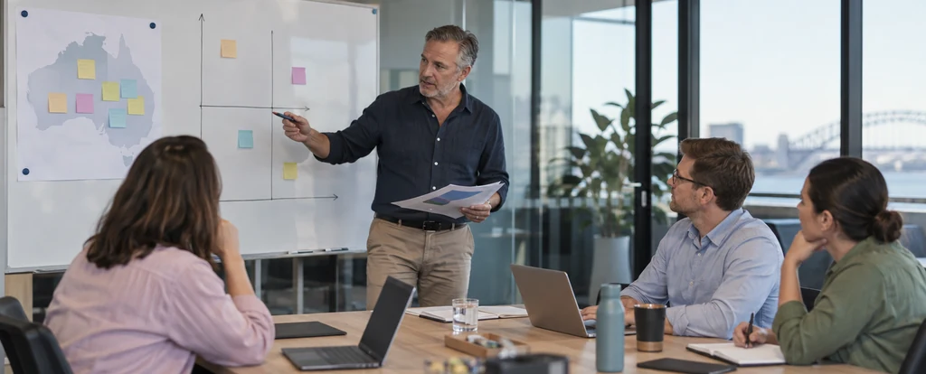 Illustration of a person working as a strategy manager