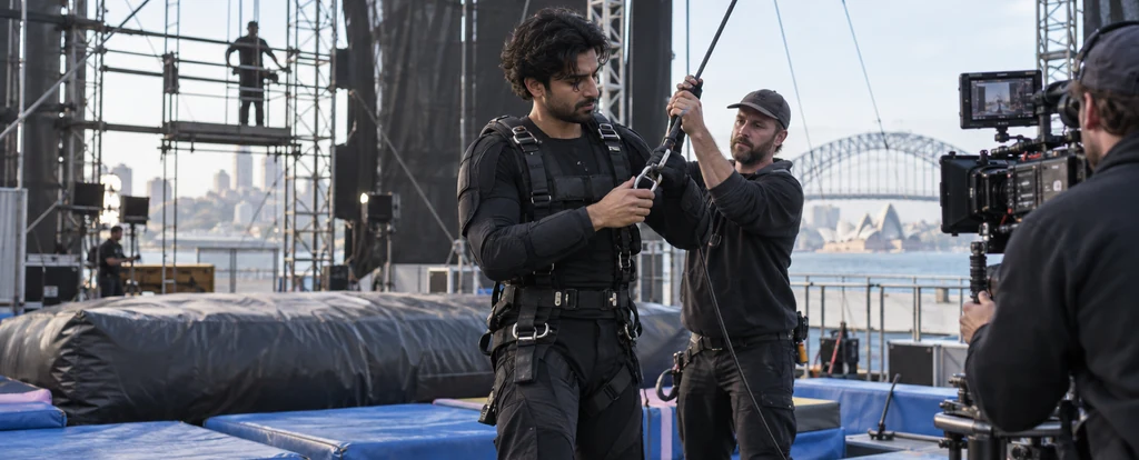 Illustration of a person working as a stunt performer