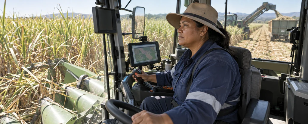 Illustration of a person working as a sugar cane grower