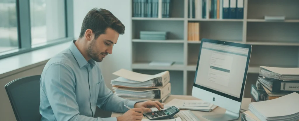 Illustration of a person working as a tax agent