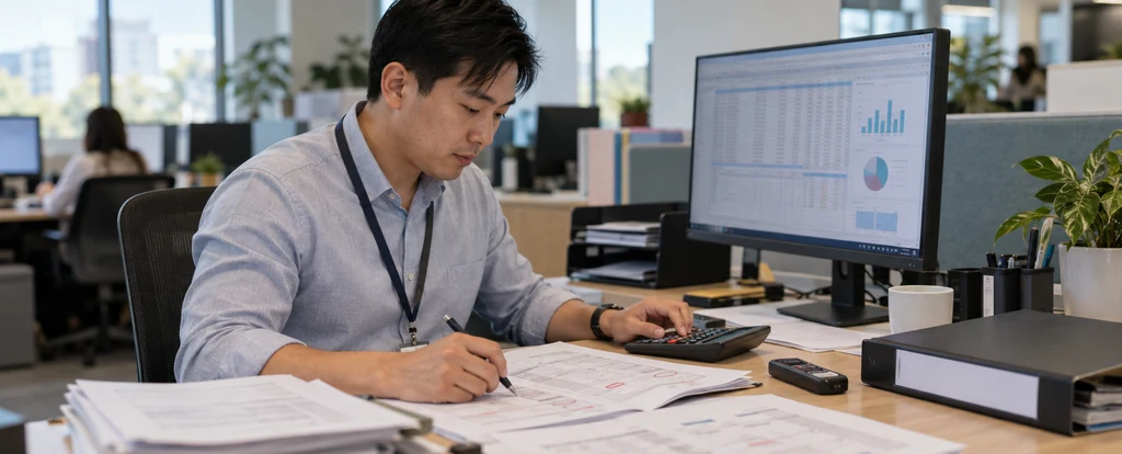 Illustration of a person working as a tax auditor