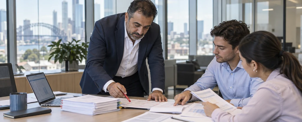 Illustration of a person working as a tax manager