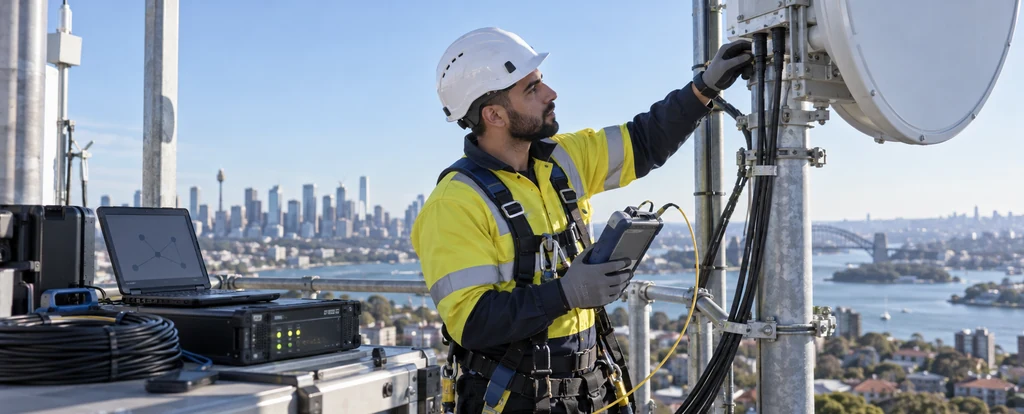 Illustration of a person working as a telecommunications technologist