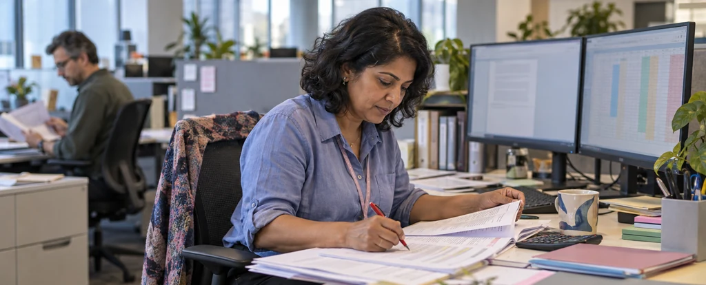 Illustration of a person working as a tender writer