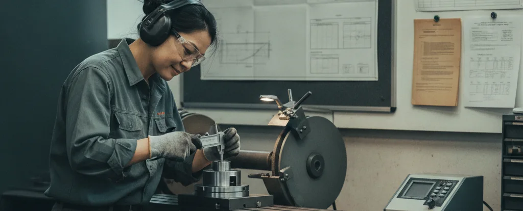 Illustration of a person working as a toolmaker