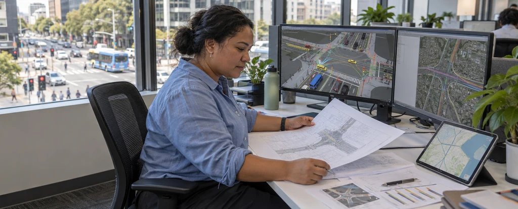 Illustration of a person working as a transport engineer