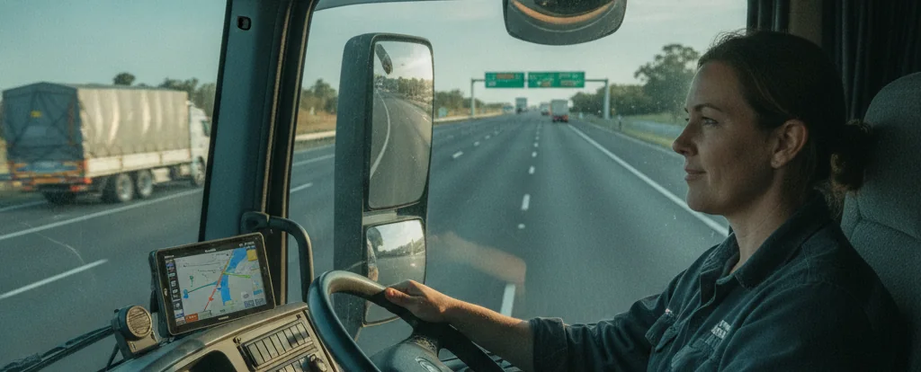Illustration of a person working as a truck driver