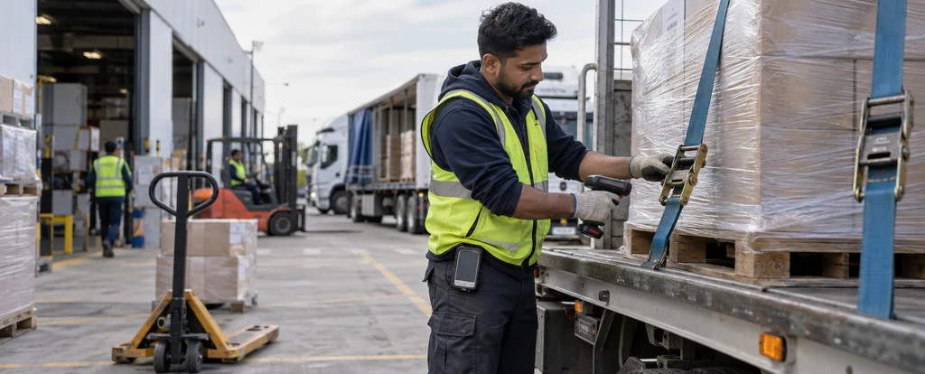 Illustration of a person working as a truck offsider