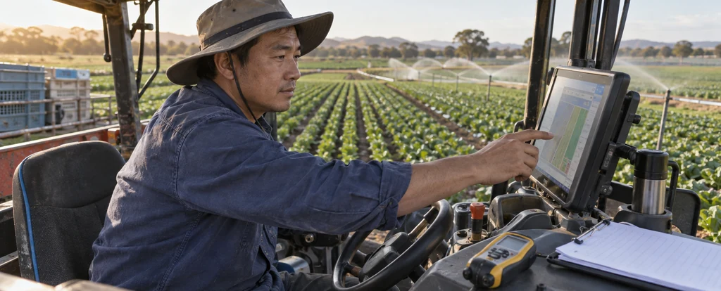 Illustration of a person working as a vegetable grower