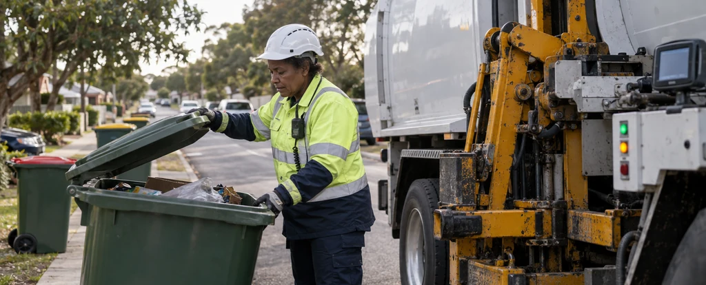 Illustration of a person working as a waste collector