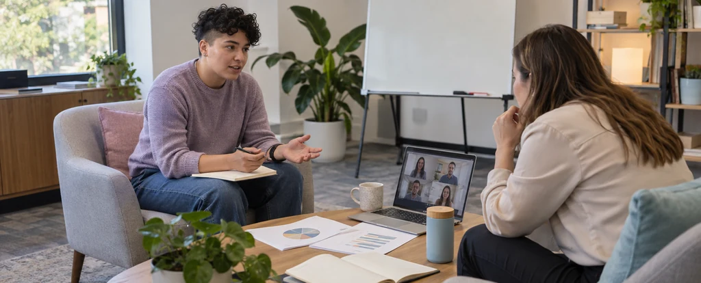 Illustration of a person working as a workplace coach