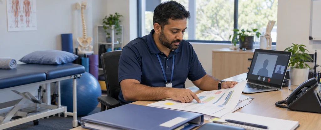 Illustration of a person working as a workplace rehabilitation consultant