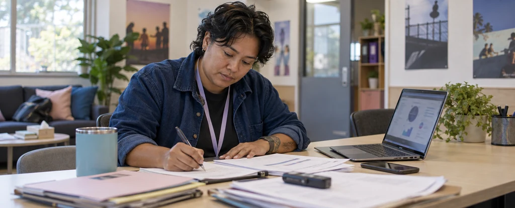 Illustration of a person working as a youth justice worker